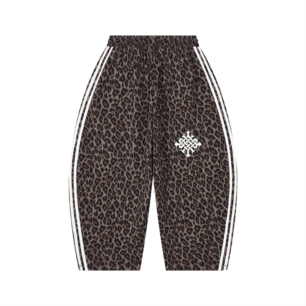 Unisex Leopard Barrel Leg Sweatpants