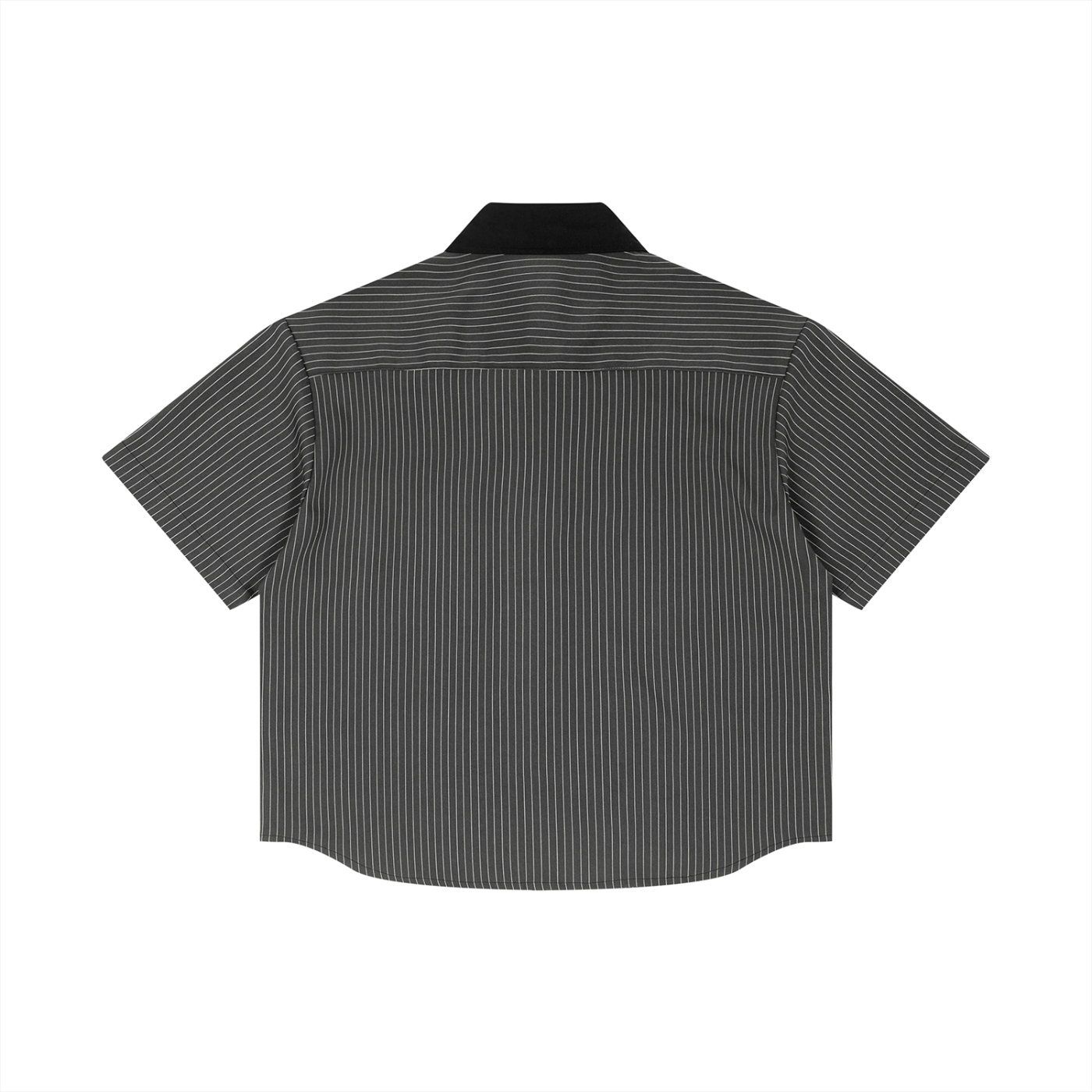 Unisex Striped Boxy Contrast Collar Shirt
