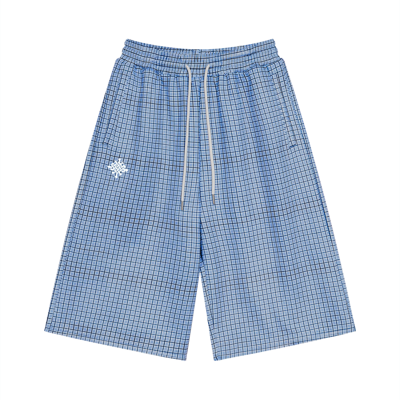 Unisex Plaid Drawstring Shorts