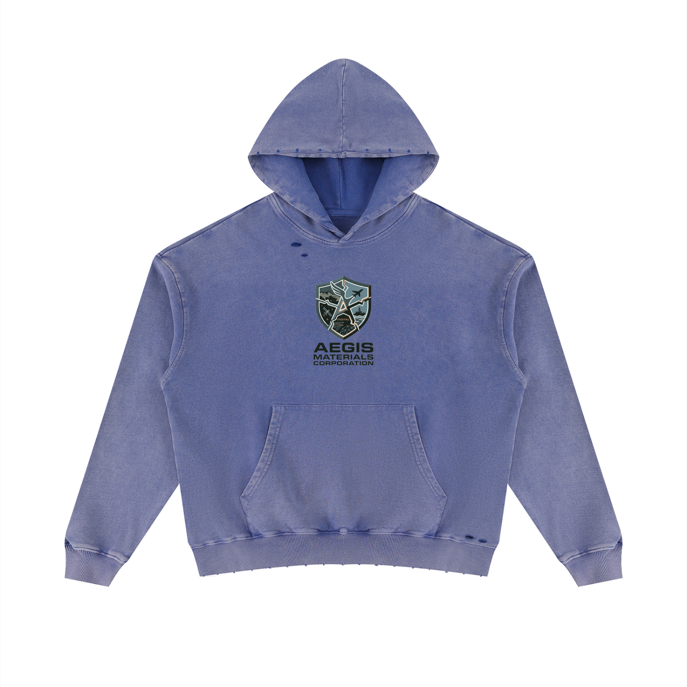 Unisex Mineral Wash Distressed Hoodie